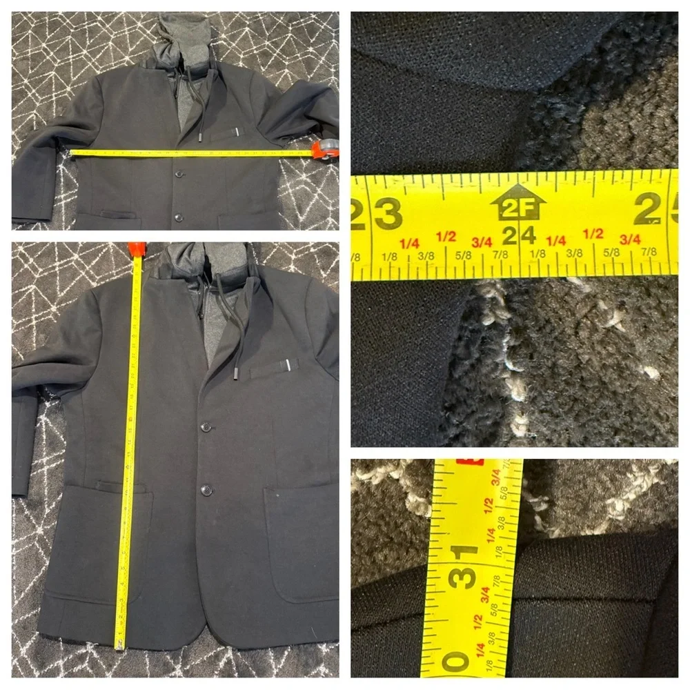 PROJEK RAW BLACK WITH REMOVABLE HOOD KNIT BLAZER